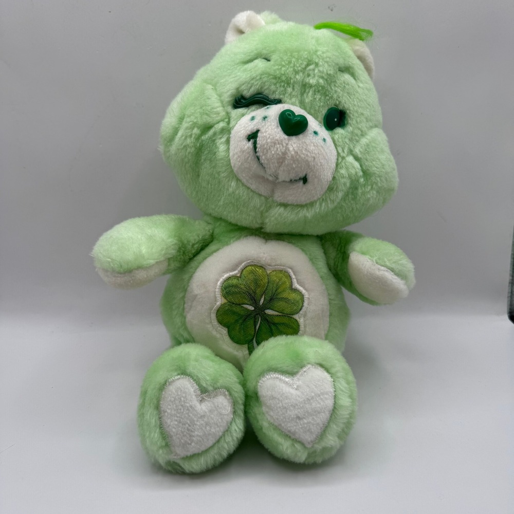 Kenner Good Luck Bear Plush 13in Green Vintage 1983 Winking Clover